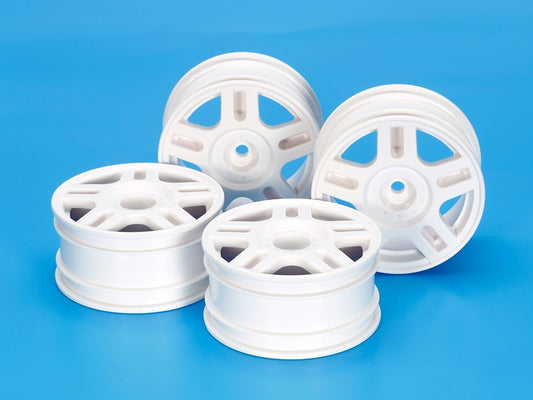 Tamiya Hop-Up Options 54674 White Split 5-Spoke Wheels 26mm Width Offset +2